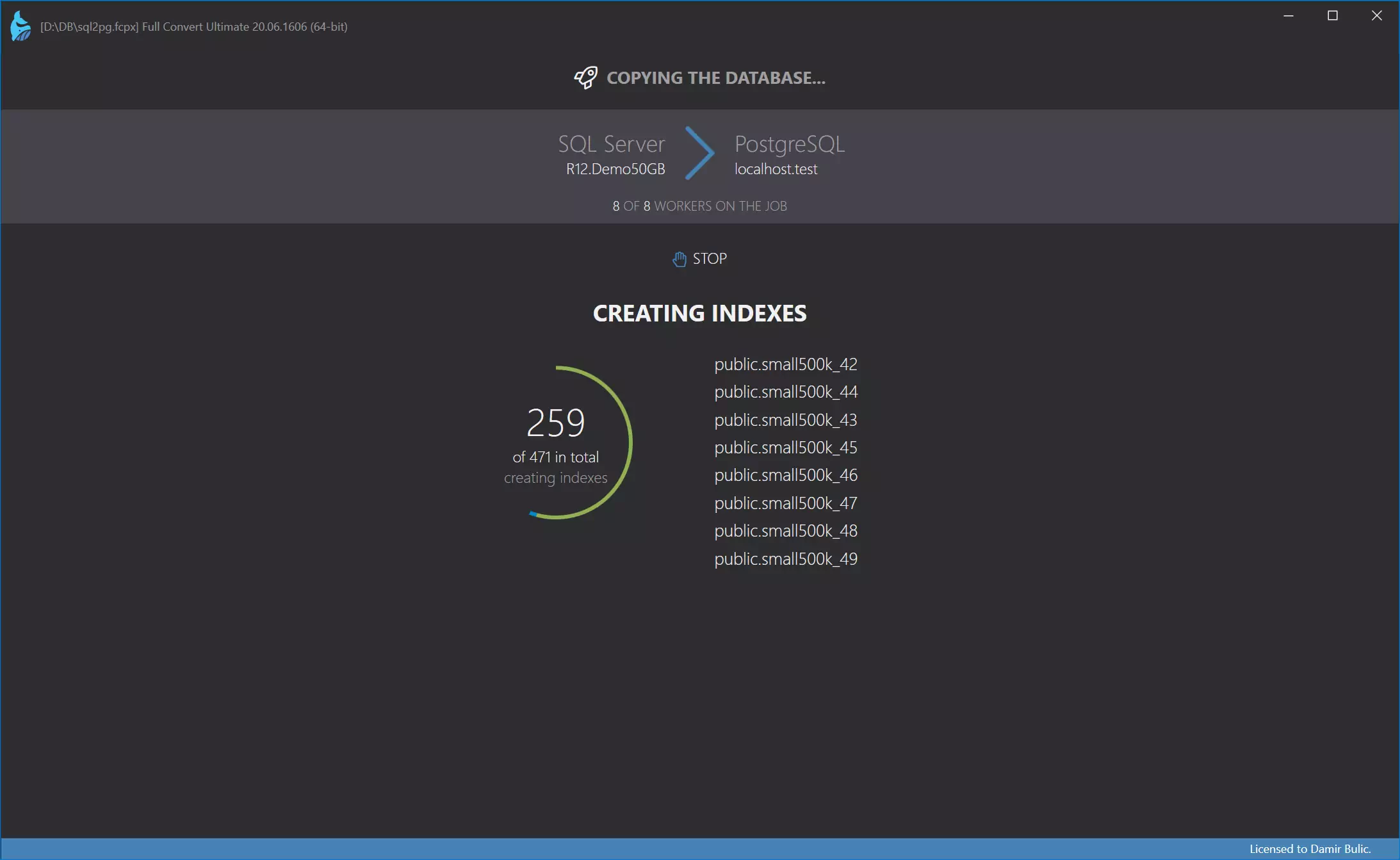 Creating indexes