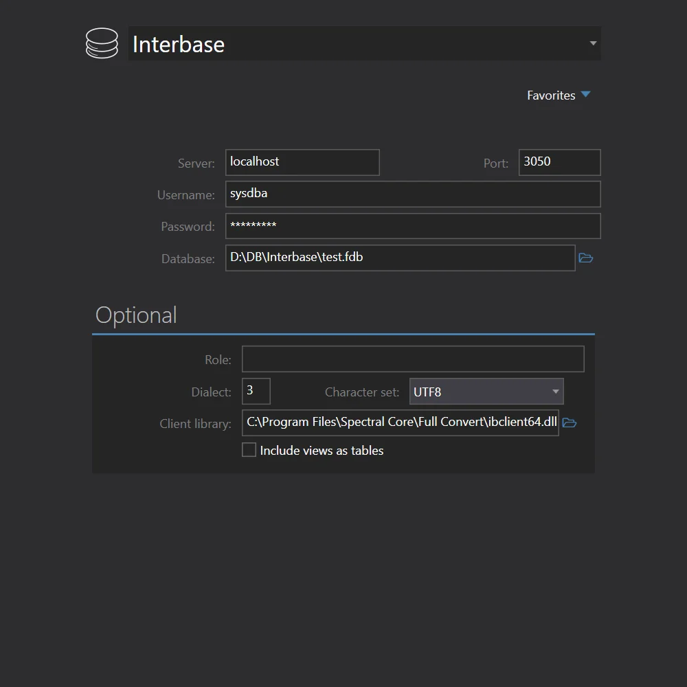 Interbase connection
