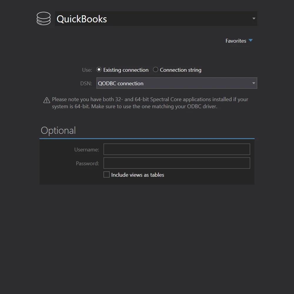 QuickBooks connection