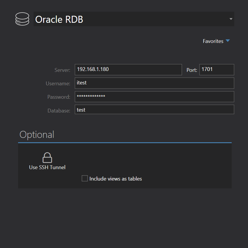 Oracle RDB connection