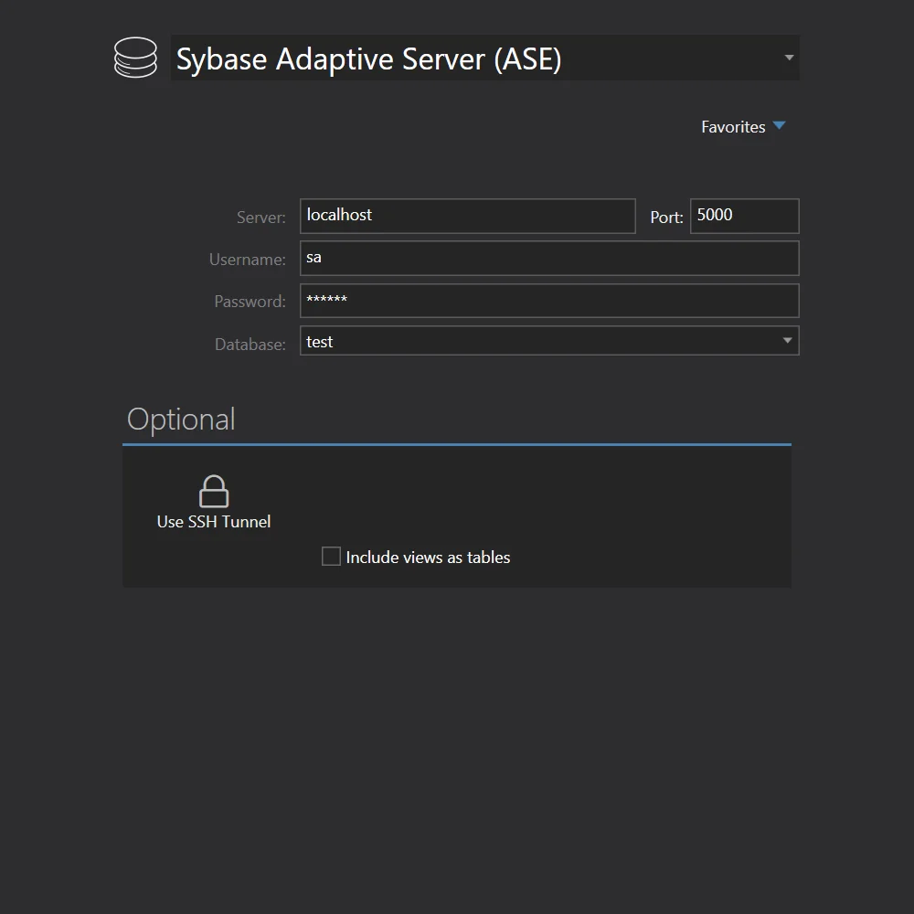 Adaptive Server Enterprise connection